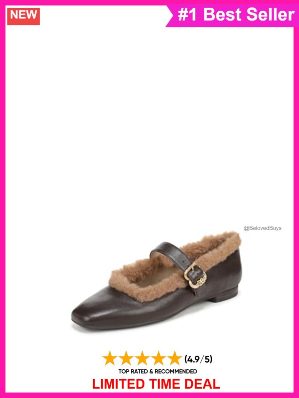 Michaela Cozy Plush Faux Fur Pointed Toe Flats Buckle Casual Fall Shoes